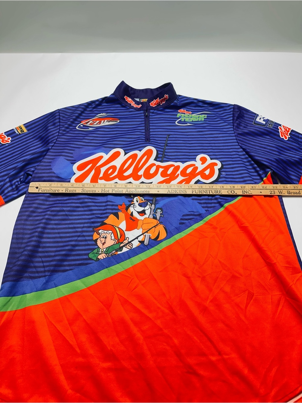 Y2K Kellogg’s Fishing Team Tournament Jersey Shirt XL Quarter Zip Performance - Picture 5 of 13